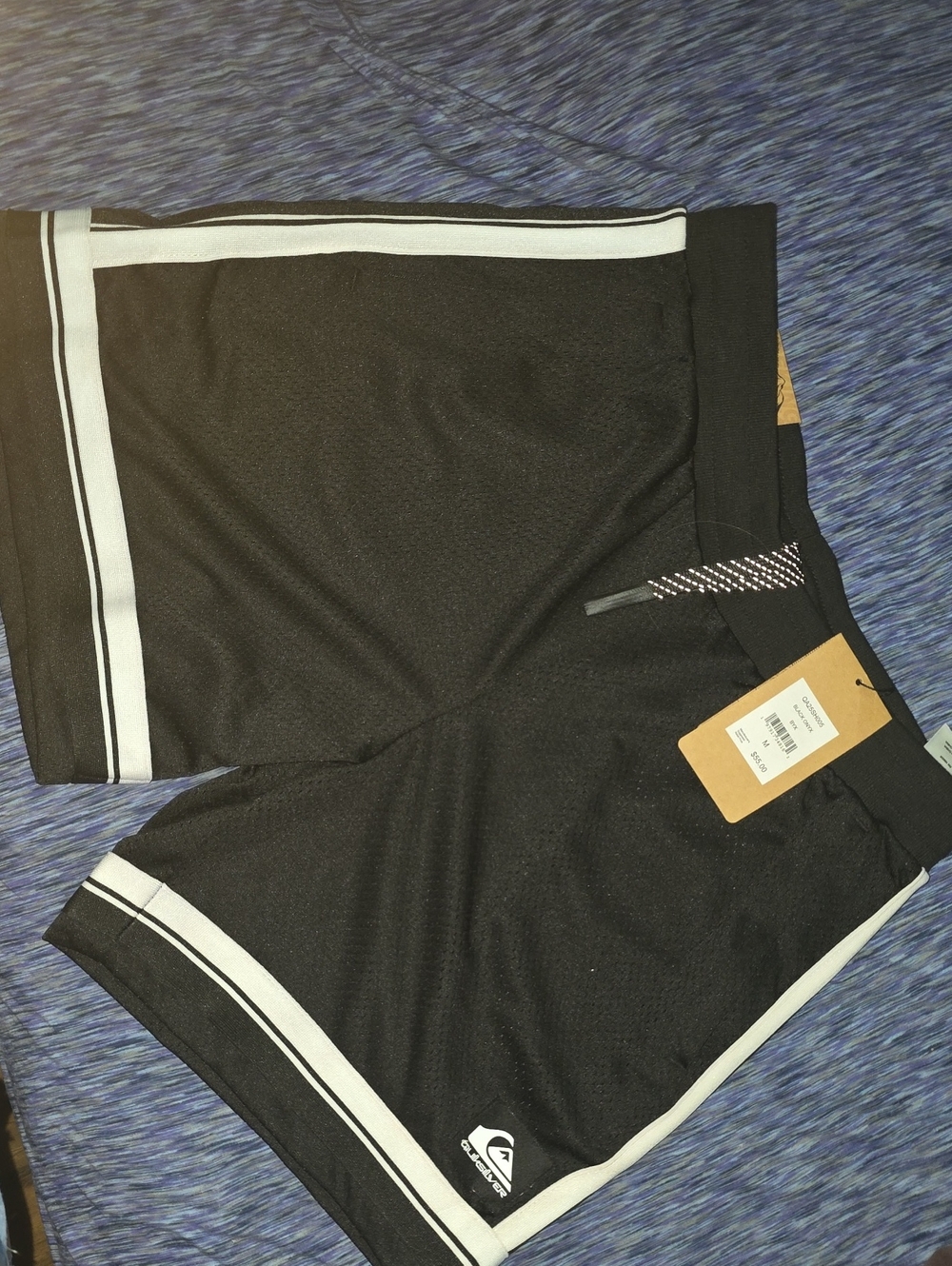 Quiksilver Black Men's Athletic Shorts with White Trim